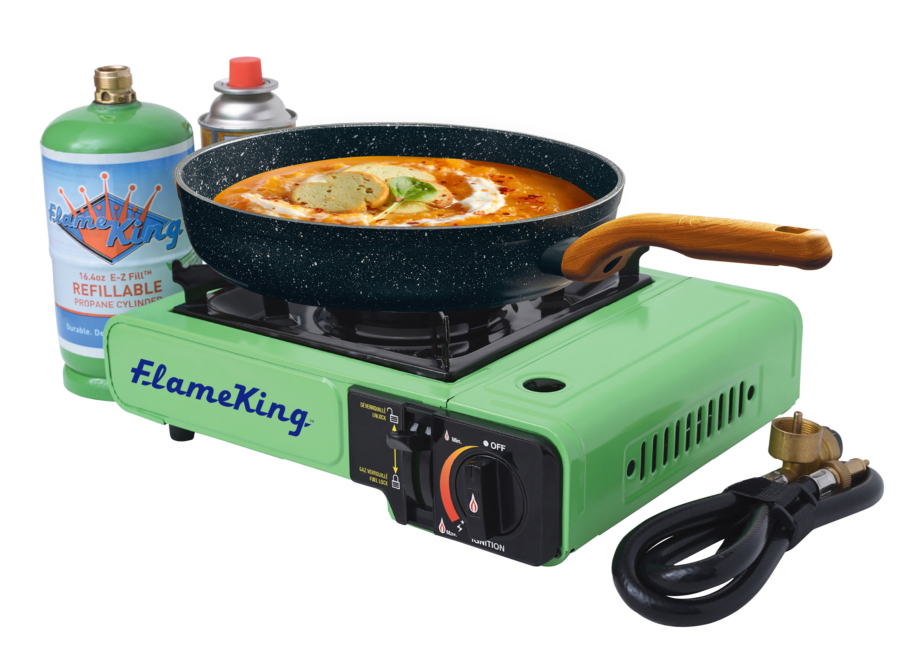 Flame King Portable Dual Fuel Butane & Propane Gas Camping Stove with  Single Burner & Reviews | Wayfair